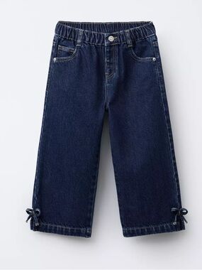 Zara Girls Denim Culottes with Bows (3T)